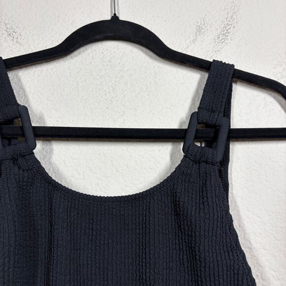 Aerie Size XS Crinkle Birthday Scoop Cheekiest One Piece Swimsuit Black Knit - Picture 5 of 9